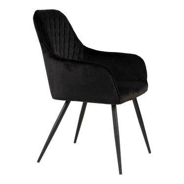 Set van 2 - Eetkamerstoel Harbo - Velvet Zwart