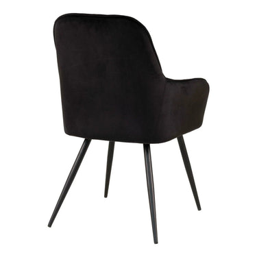 Set van 2 - Eetkamerstoel Harbo - Velvet Zwart
