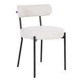 Set van 2 - Eetkamerstoel Badalona - Bouclé Wit - 47 cm breed - Mooier Thuis