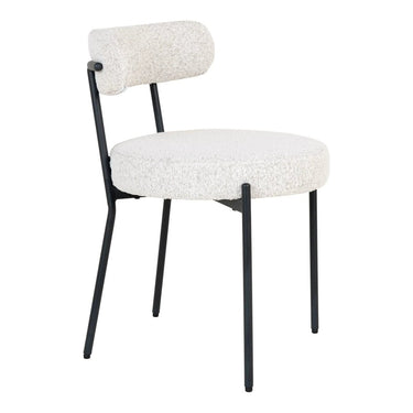 Set van 2 - Eetkamerstoel Badalona - Bouclé Wit