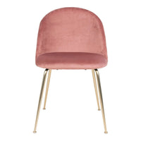 House of Nordic Set van 2 - Eetkamerstoel Geneve - Velvet Roze – Messing poten