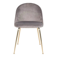 House of Nordic Set van 2 - Eetkamerstoel Geneve - Velvet Grijs – Messing poten - Mooier Thuis