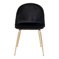 House of Nordic Set van 2 - Eetkamerstoel Geneve - Velvet Zwart – Messing poten