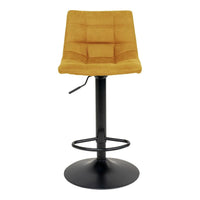 House of Nordic Set van 2 - Middelfart Barkruk - Velvet mosterdgeel - Mooier Thuis