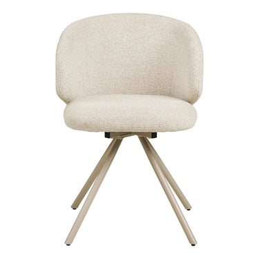 Set van 2 - Eetkamerstoel Fulham - Draaibaar - Stof Beige