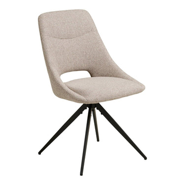 Set van 2 - Eetkamerstoel Dokka - Draaibaar - Stof Beige