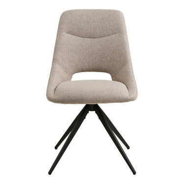 Set van 2 - Eetkamerstoel Dokka - Draaibaar - Stof Beige