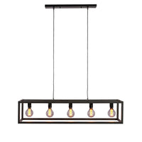 Hanglamp met balk 5-lichts zwart - Mooier Thuis