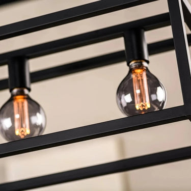 Hanglamp met balk 7-lichts zwart/staal