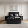 Opbergboxspring Blackpearl Antraciet – 90x200 cm - velvet en metaal - Mooier Thuis