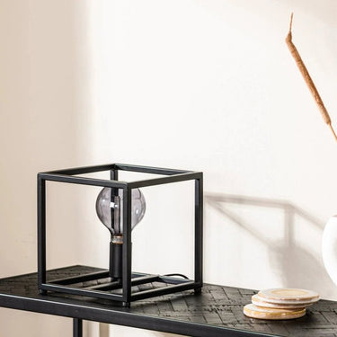 Schwarze Tischlampe 23 cm