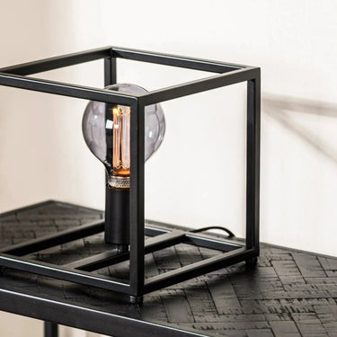 Schwarze Tischlampe 23 cm