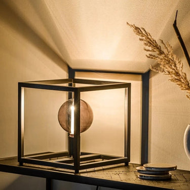 Schwarze Tischlampe 28 cm