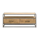 Staande TV-meubel Lagoon - Mangohout Naturel - 120 cm - naturel en bruin - Mooier Thuis