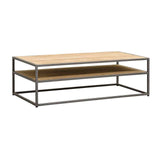 Salontafel Lagoon - Mangohout Naturel - 125x65 cm - naturel en bruin - Mooier Thuis