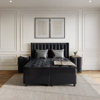 Opbergboxspring Blackpearl Antraciet – 140x200 cm