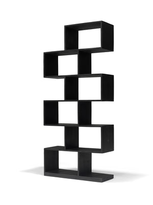 Regal ZIG-ZAG – Mangoholz Schwarz – 80x30x180 cm