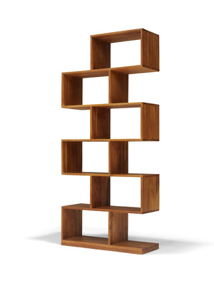 Regalschrank ZIG-ZAG - Mangoholz Natur - 80x30x180 cm