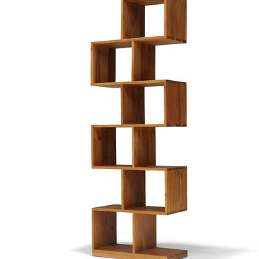 Vakkenkast ZIG-ZAG - Mangohout Naturel - 60x30x180 cm