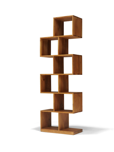 Vakkenkast ZIG-ZAG - Mangohout Naturel - 60x30x180 cm