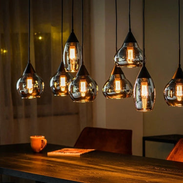 Hanglamp 8-lichts met smoke glas