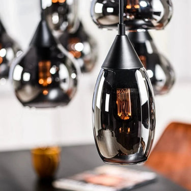 Hanglamp 8-lichts met smoke glas