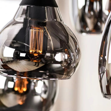 Hanglamp 6-lichts met smoked glas