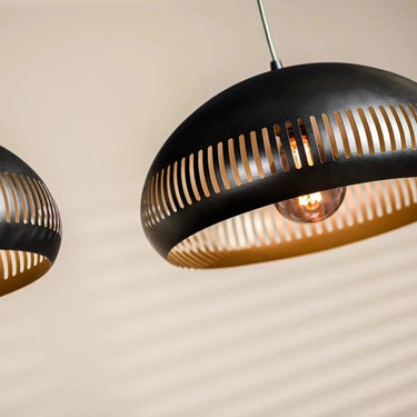 Hanglamp 3-lichts half-rond zwart
