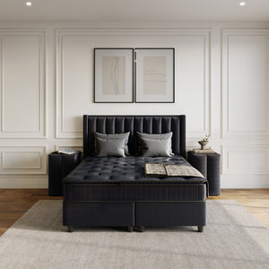 Opbergboxspring Blackpearl Antraciet – 160x200 cm