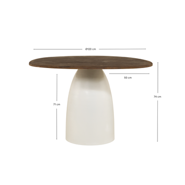 Eettafel Bora - Ø120cm Bruin