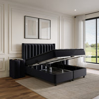 Opbergboxspring Blackpearl Antraciet – 180x210 cm