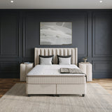 Opbergboxspring Blackpearl Beige – 90x200 cm - velvet en metaal - Mooier Thuis