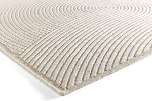 Vloerkleed Chiara Waves Creme 280 x 380 cm