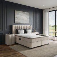Opbergboxspring Blackpearl Beige – 160x200 cm