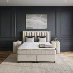 Opbergboxspring Blackpearl Beige – 180x220 cm