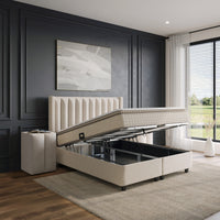 Opbergboxspring Blackpearl Beige – 180x220 cm