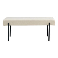 House of Nordic Swindon zitbankje met bouclé-stof - wit 100 cm - Mooier Thuis