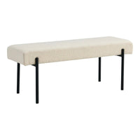 Swindon zitbankje met bouclé-stof - wit 100 cm - Mooier Thuis