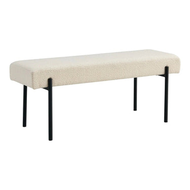 Swindon-Bank mit Bouclé-Stoffbezug – weiß, 100 cm