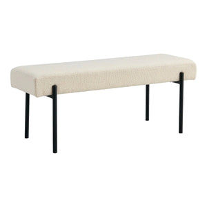 Swindon-Bank mit Bouclé-Stoffbezug – weiß, 100 cm