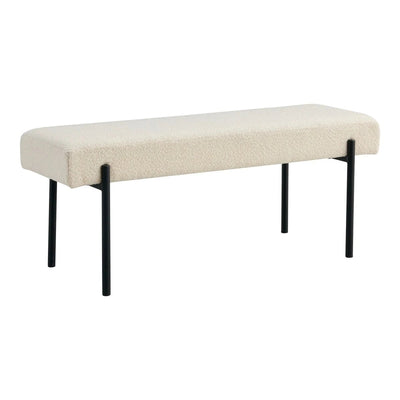 Swindon-Bank mit Bouclé-Stoffbezug – weiß, 100 cm