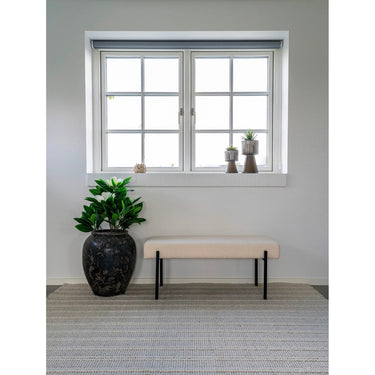 Swindon-Bank mit Bouclé-Stoffbezug – weiß, 100 cm