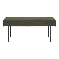 House of Nordic Swindon zitbankje bouclé donkergroen 100 cm - Mooier Thuis