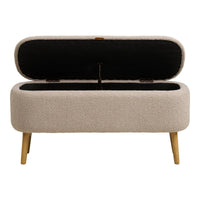 House of Nordic Harlow Opbergbankje Bouclé Beige