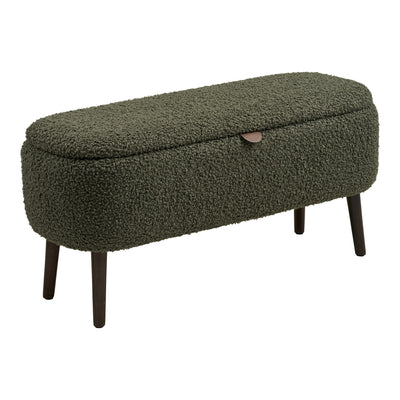Harlow Opbergbankje Teddy Groen 95 cm