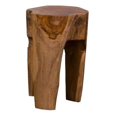 Driepootkruk van massief teak