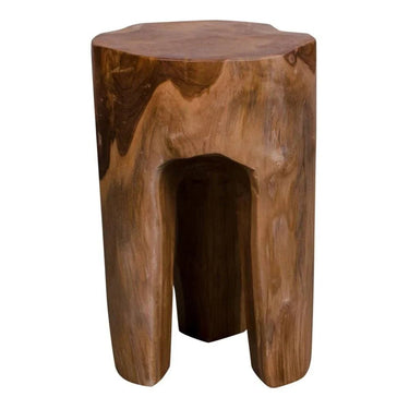 Driepootkruk van massief teak