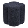 Durban Poef Bouclé Donkerblauw Ø42 cm - polyester en schuim - Mooier Thuis