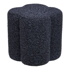 Durban Poef Bouclé Donkerblauw Ø42 cm
