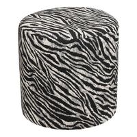 Kimberley Poef Jacquard Zebraprint Ø40 cm